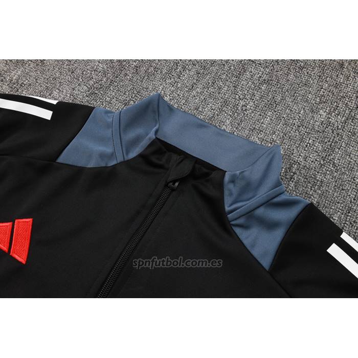 Chandal de Chaqueta del Manchester United Nino 2024-2025 Negro y Gris